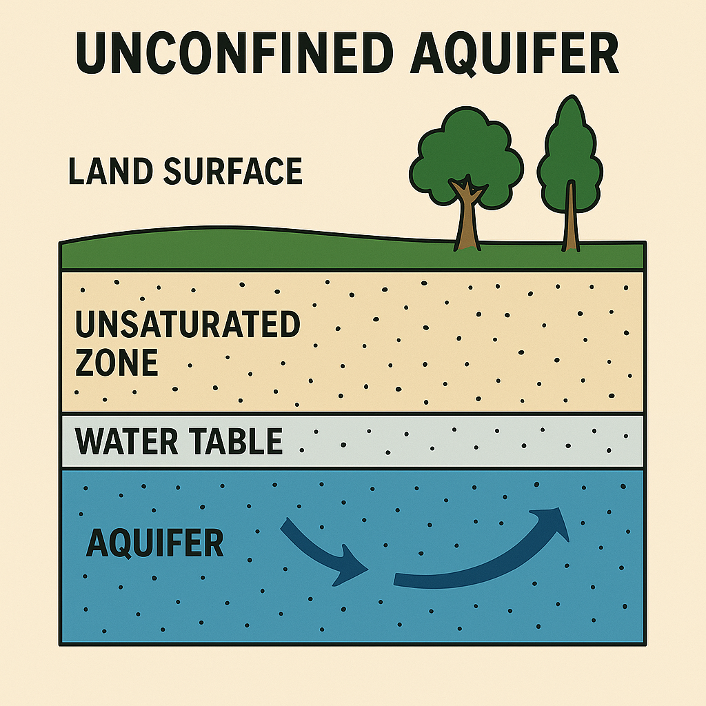 Diagram of Unconfined Aquifer